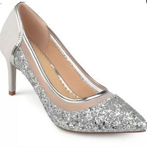 Journee Collection Kalani Pump Heels Pumps silver formal shoes size 12